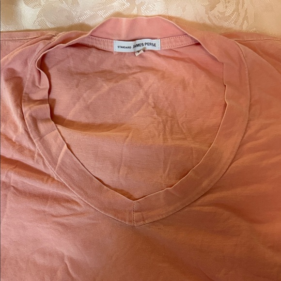 James Perse Light Pink V-Neck Tee - Picture 3 of 5